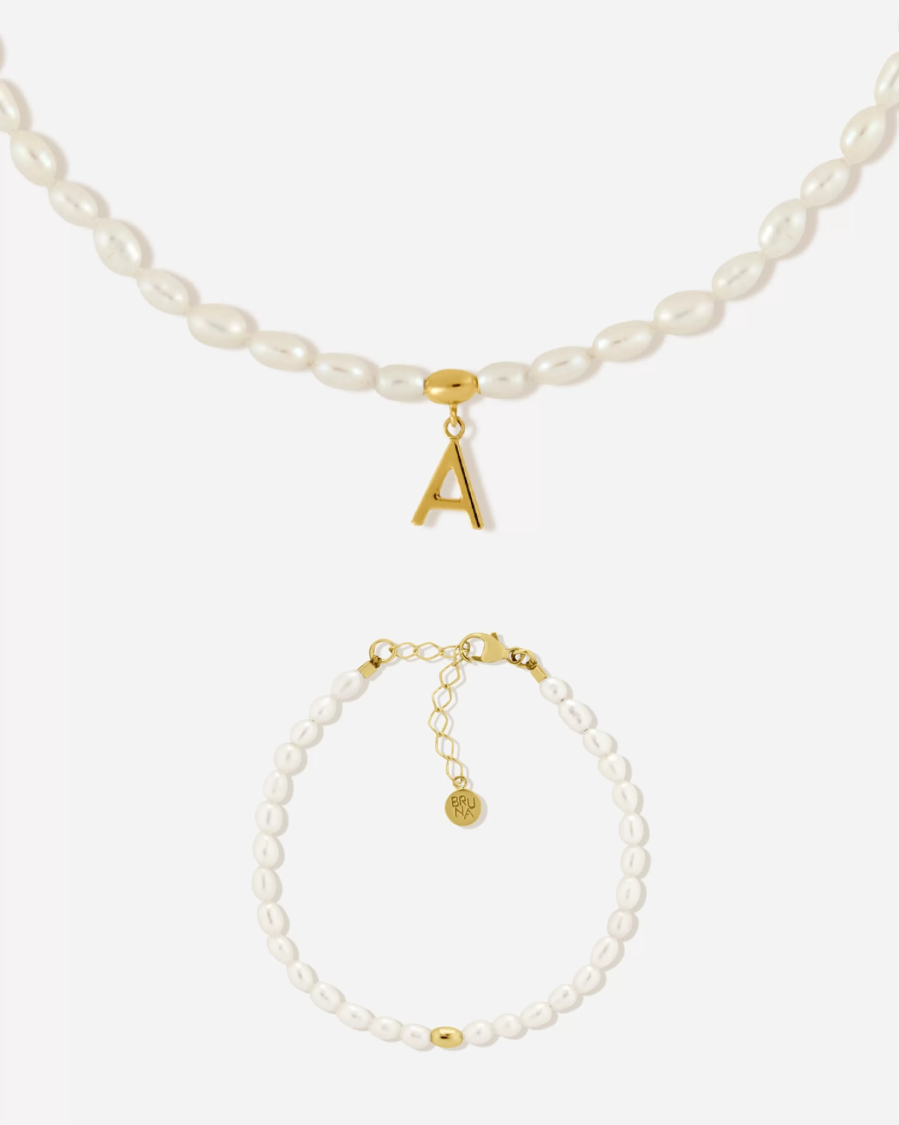 Pearl Jewelry^BRUNA The Label Antibes Letter Set 18k Gold Vermeil & Pearls