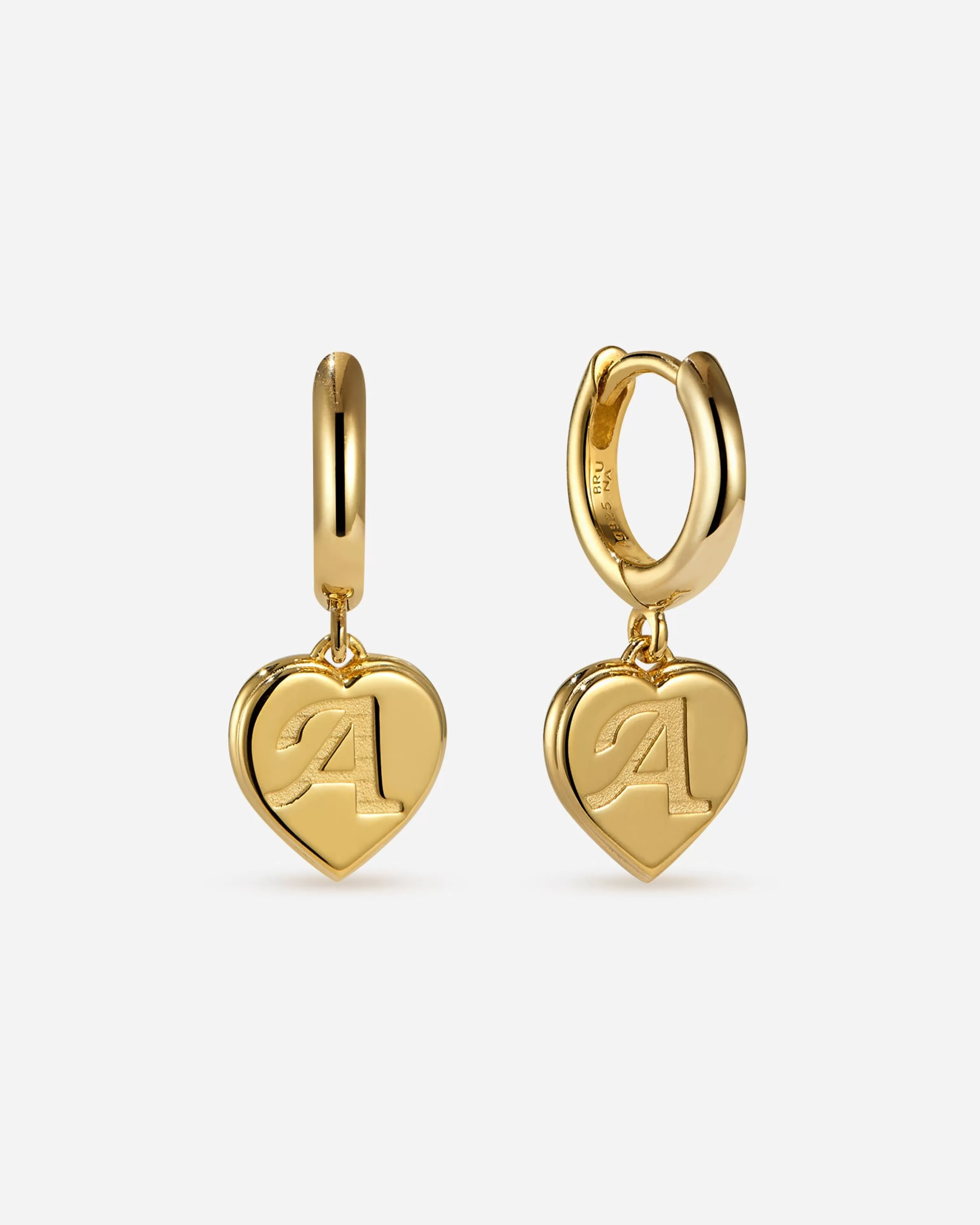 Charm Hoops^BRUNA The Label Bisous Letter Mini Hoops 18k Gold Vermeil