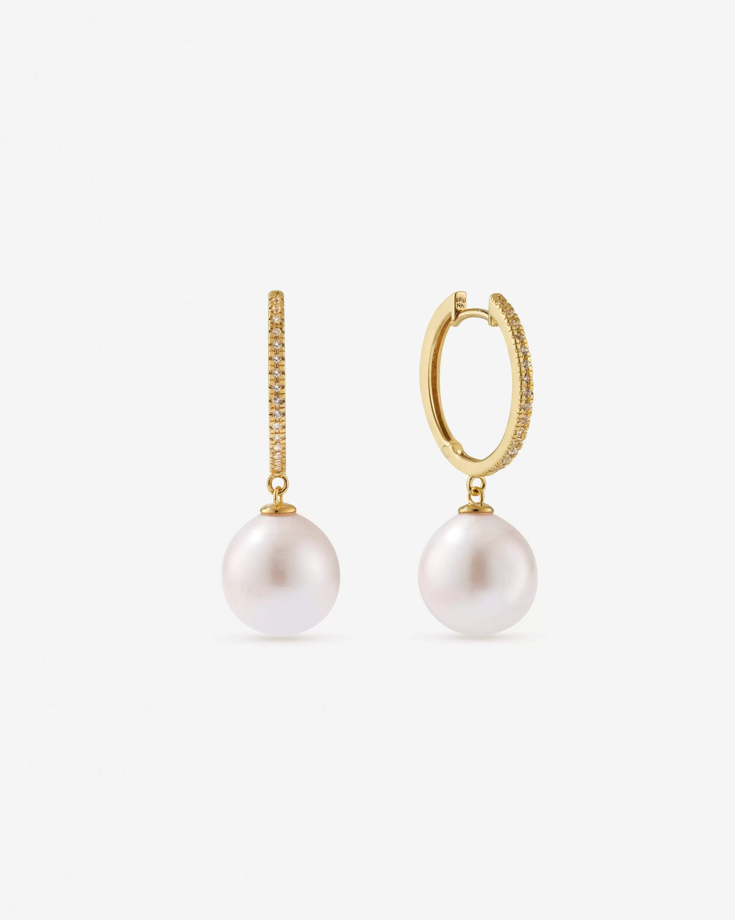 Charm Hoops | Hoops^BRUNA The Label La Perla Hoops 18k Gold Vermeil & Pearls