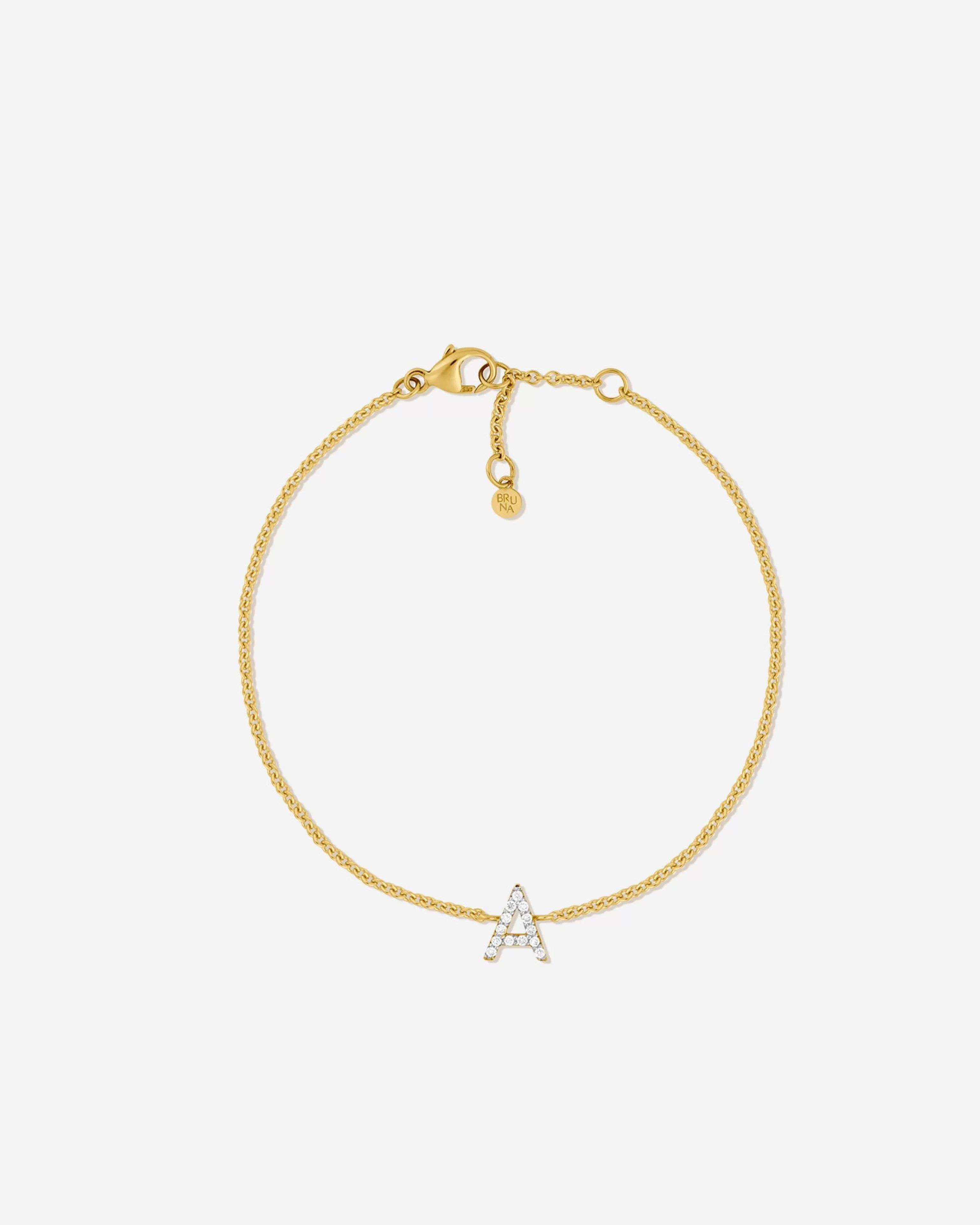 Delicate^BRUNA The Label Lab-Grown Diamond Letter Bracelet 14k Yellow Gold & Laboratory-grown Diamonds