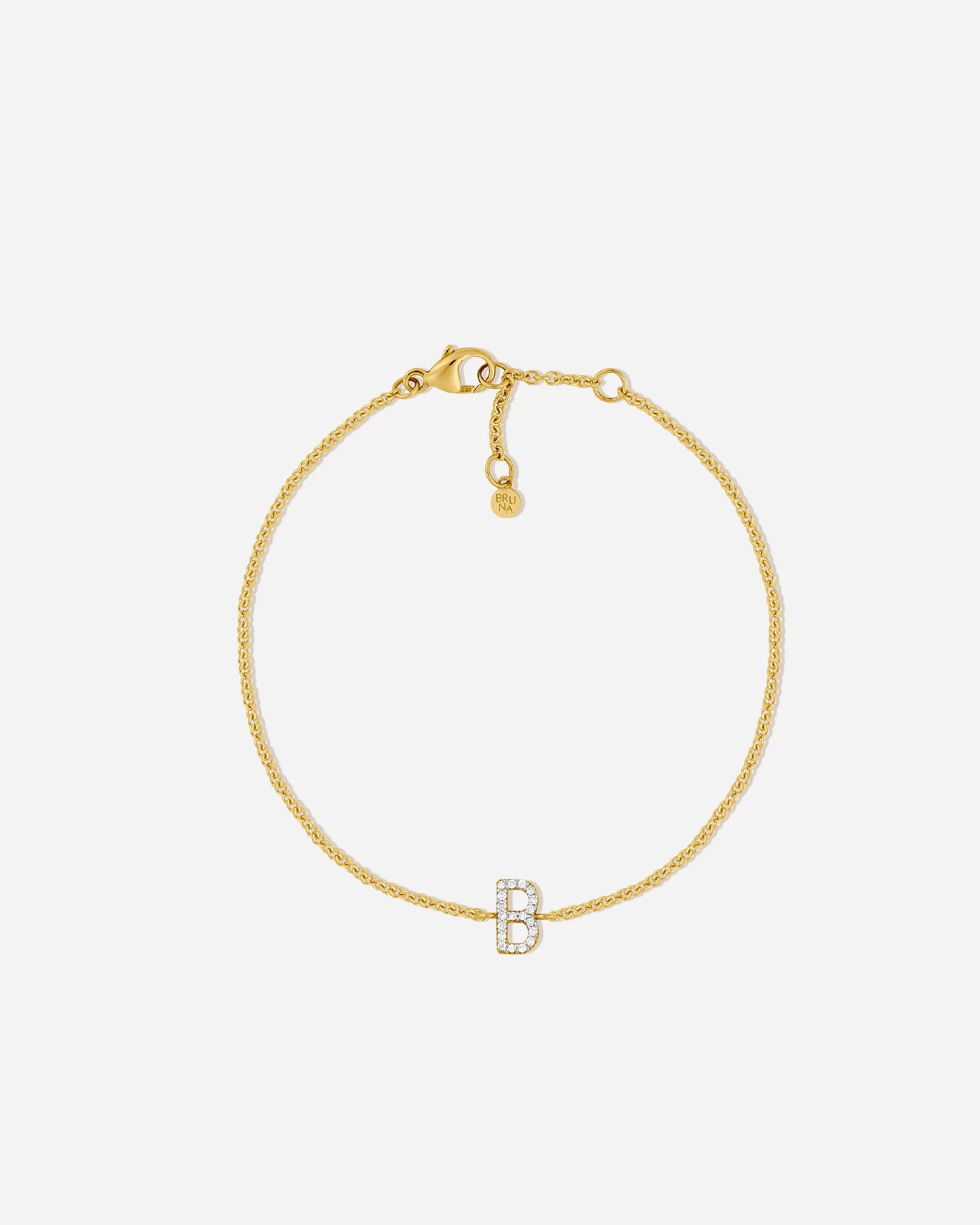 Delicate^BRUNA The Label Lab-Grown Diamond Letter Bracelet 14k Yellow Gold & Laboratory-grown Diamonds