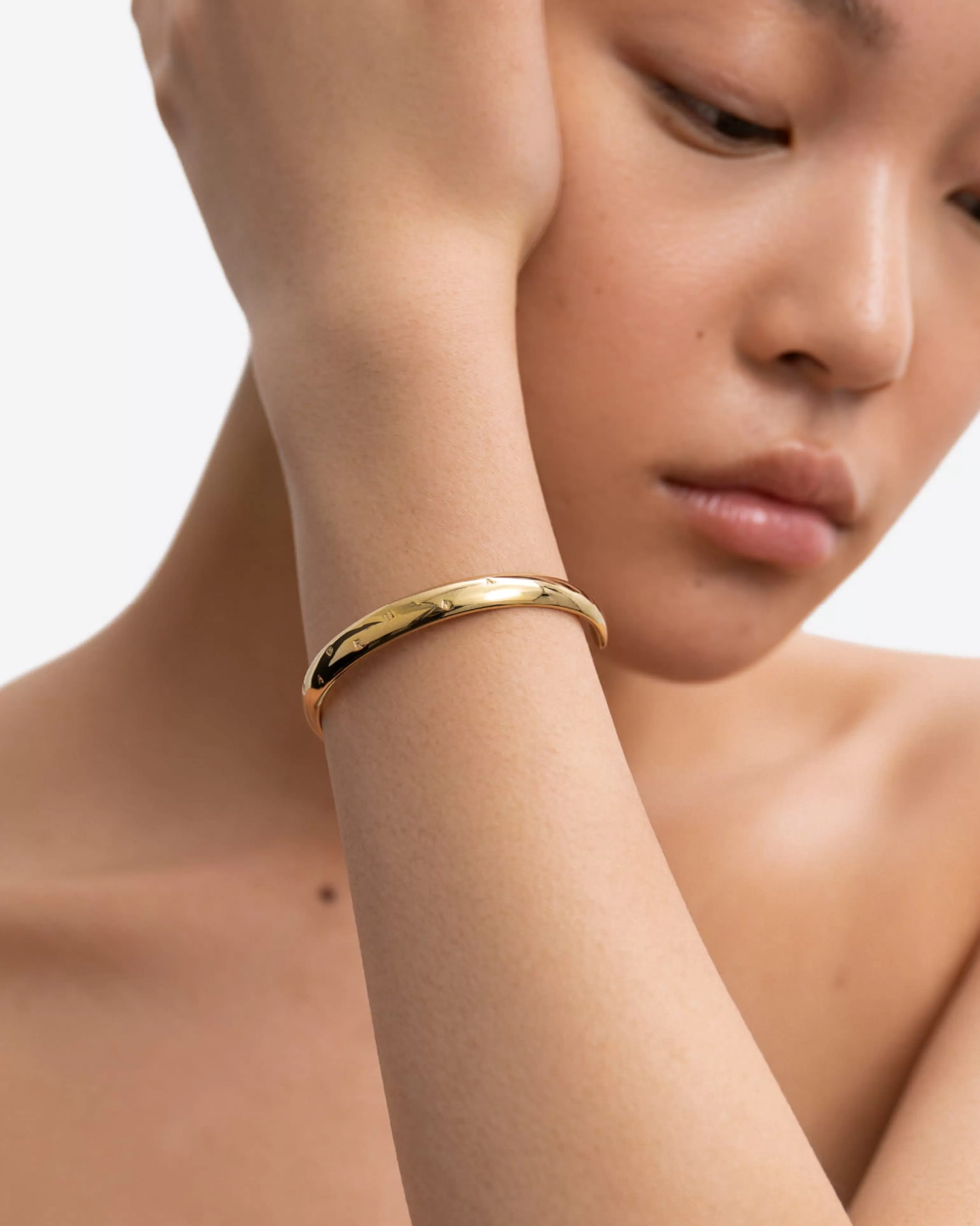 Bangles^BRUNA The Label Liguria Logo Cuff Bracelet 18k Gold Vermeil