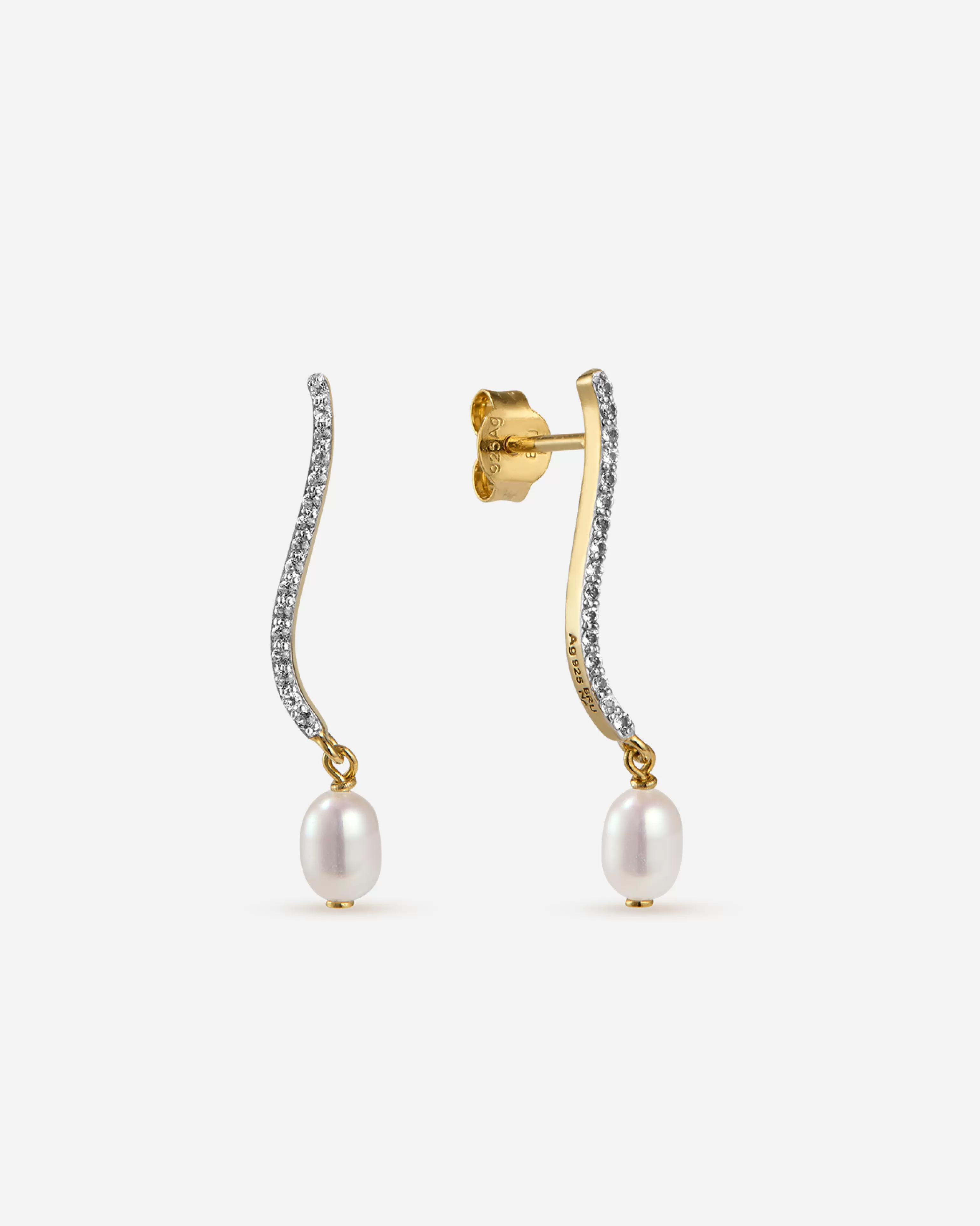 Pearls^BRUNA The Label Lune Earrings 18k Gold Vermeil & Gemstones & Pearls