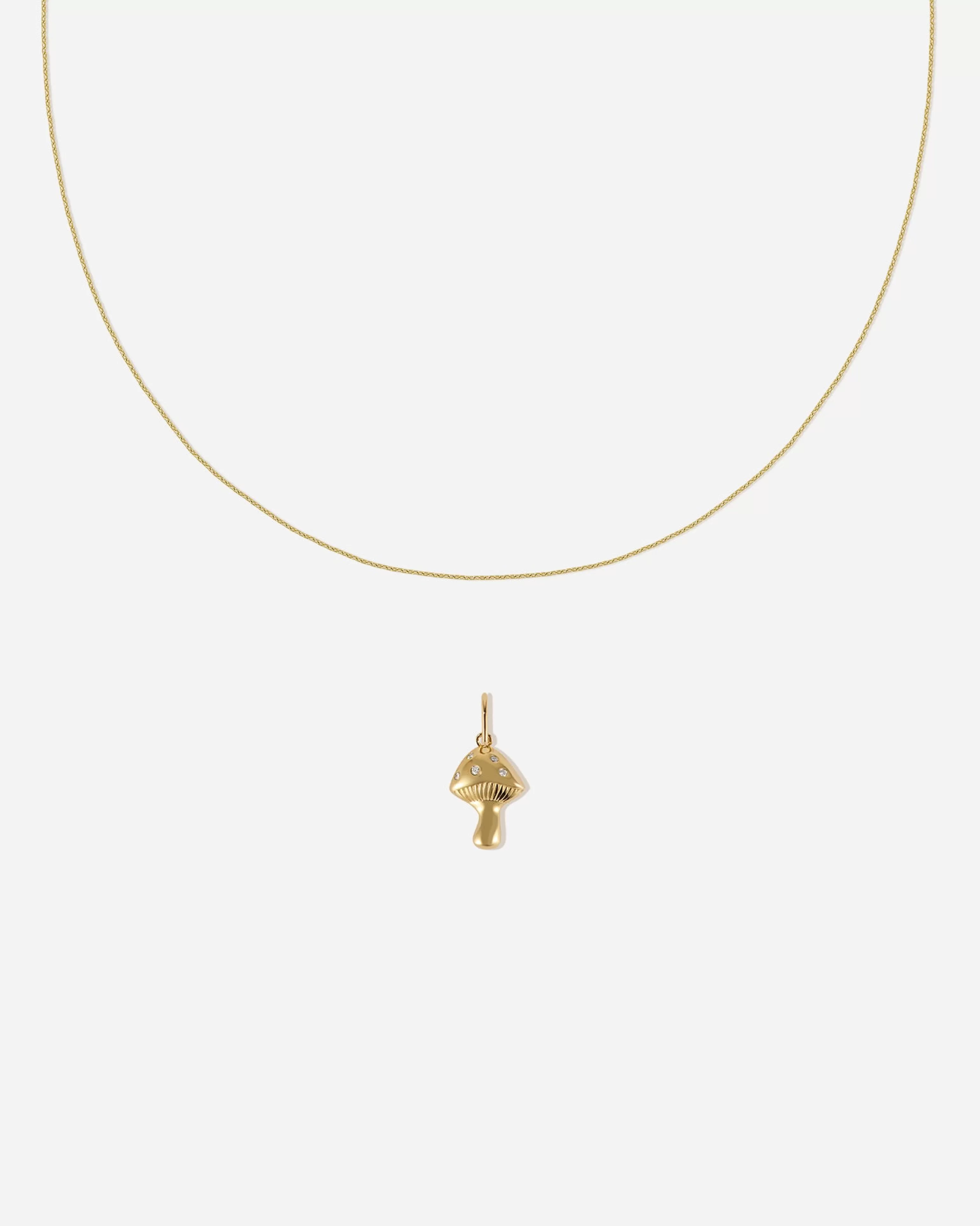 Delicate Jewelry | Pendants^BRUNA The Label Mushroom Charm Set 14k Yellow Gold & Laboratory-grown Diamonds