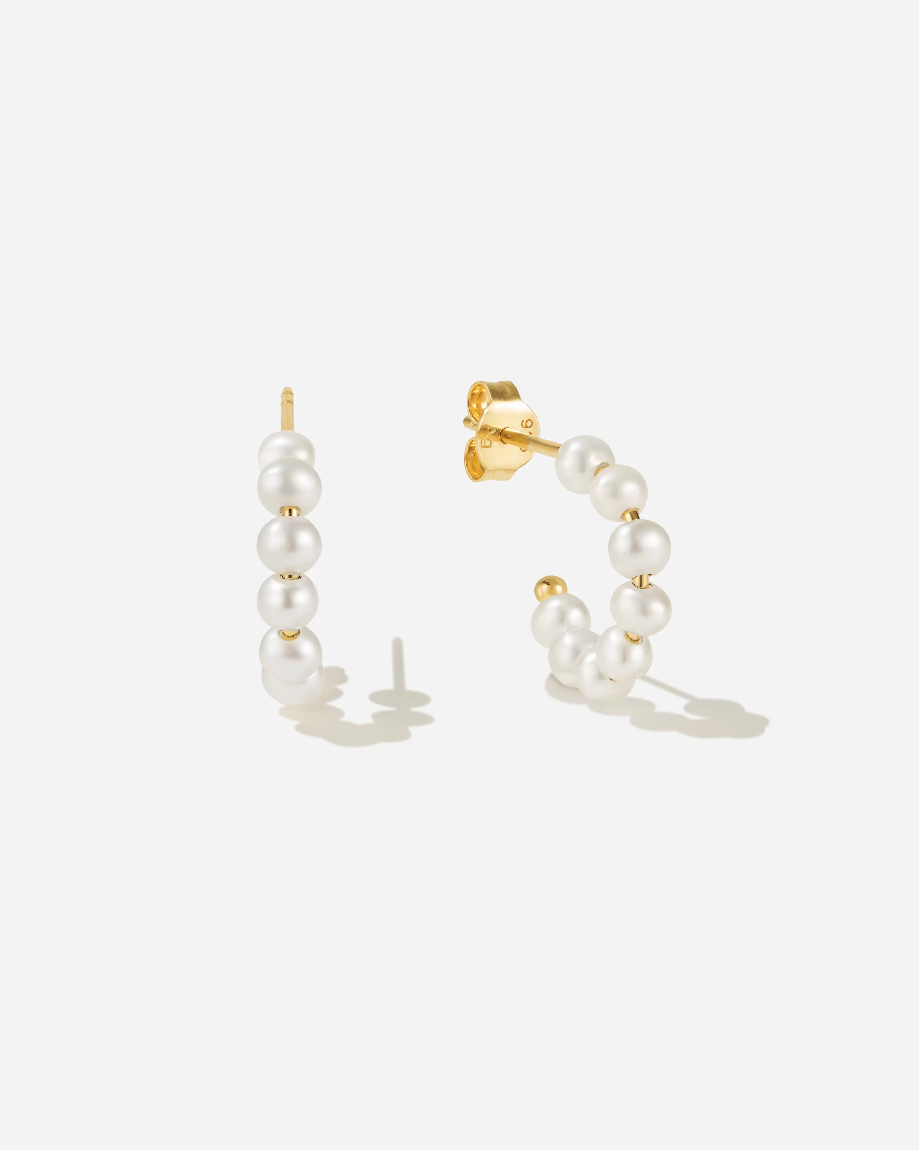 Huggies | Hoops^BRUNA The Label Palermo Mini Hoops 18k Gold Vermeil & Pearls