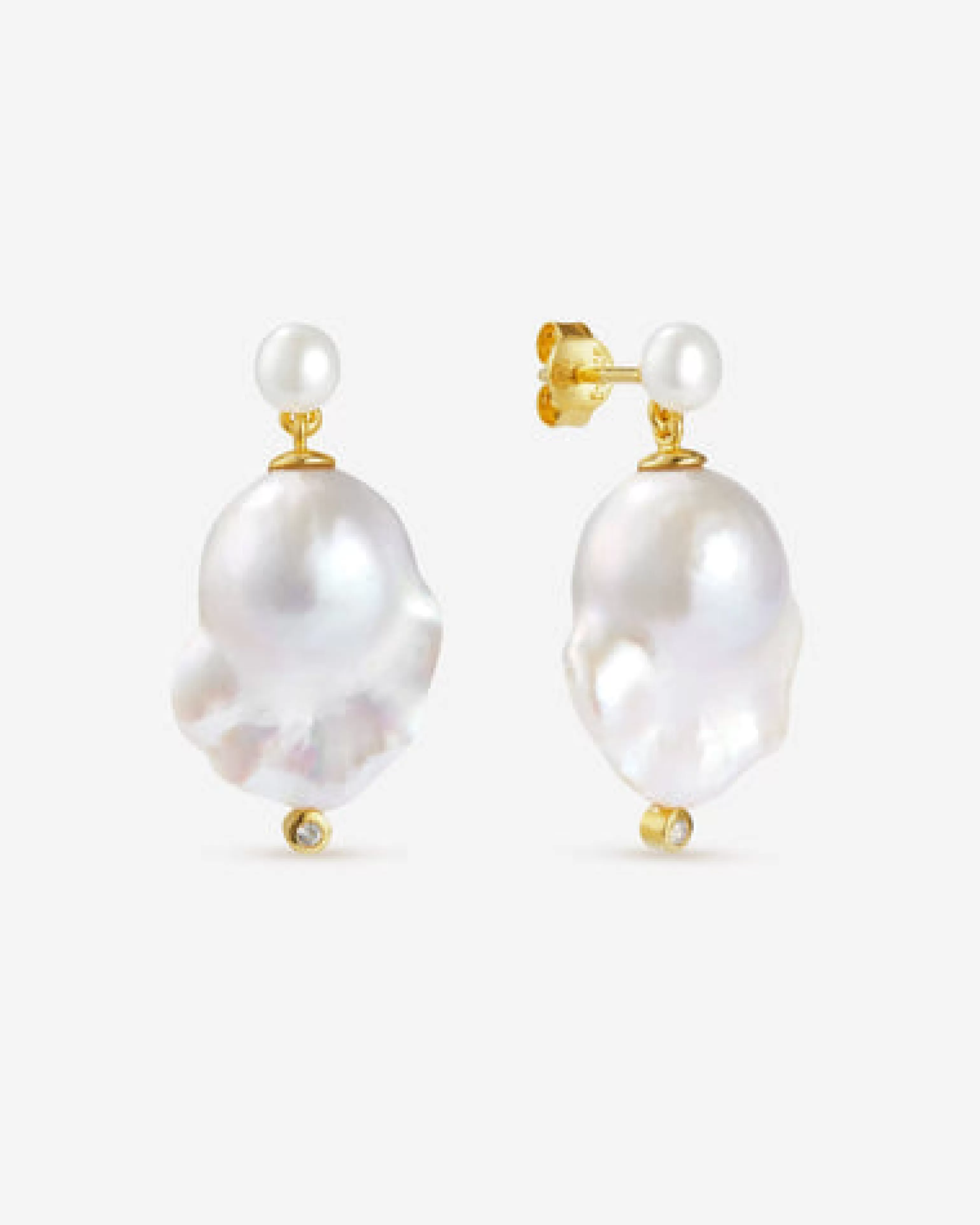 Pearls^BRUNA The Label Pamplona 14k Gold Earrings 14k Yellow Gold & Laboratory-grown Diamonds