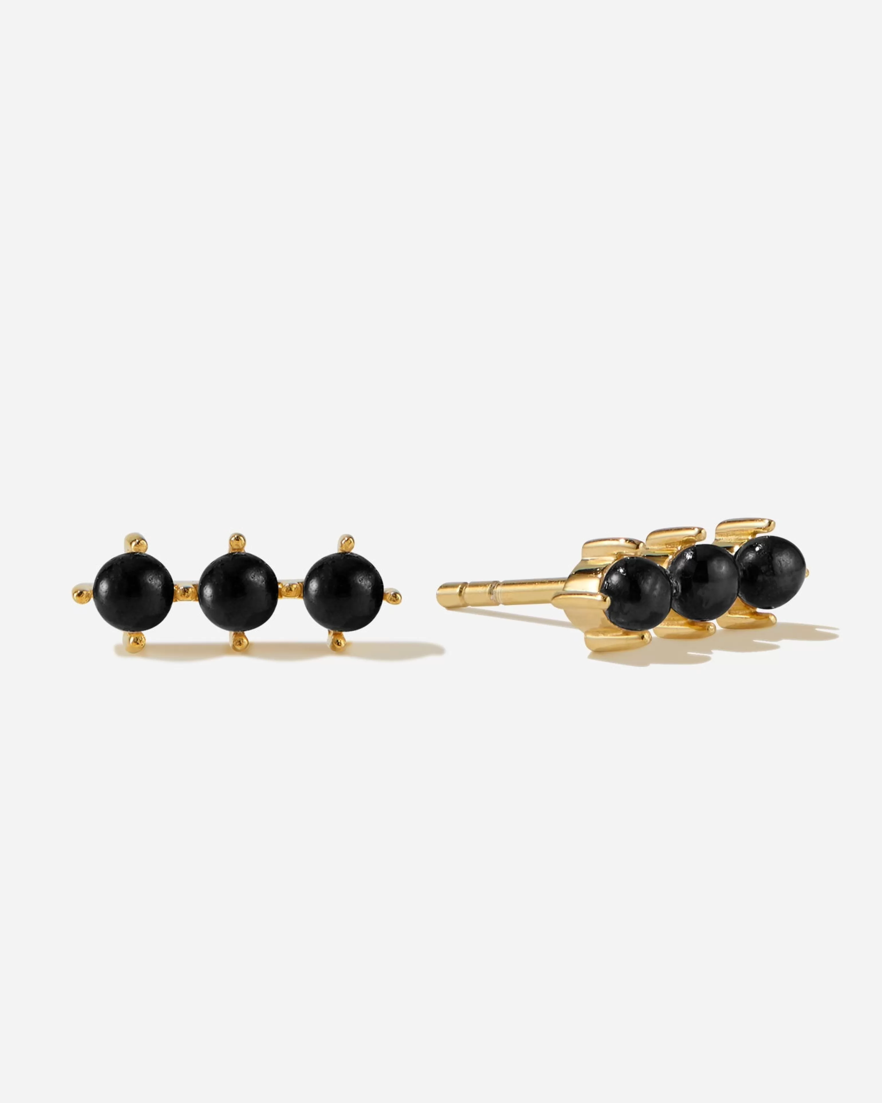 Studs^BRUNA The Label Rochelle Onyx Earrings 18k Gold Vermeil & Gemstones