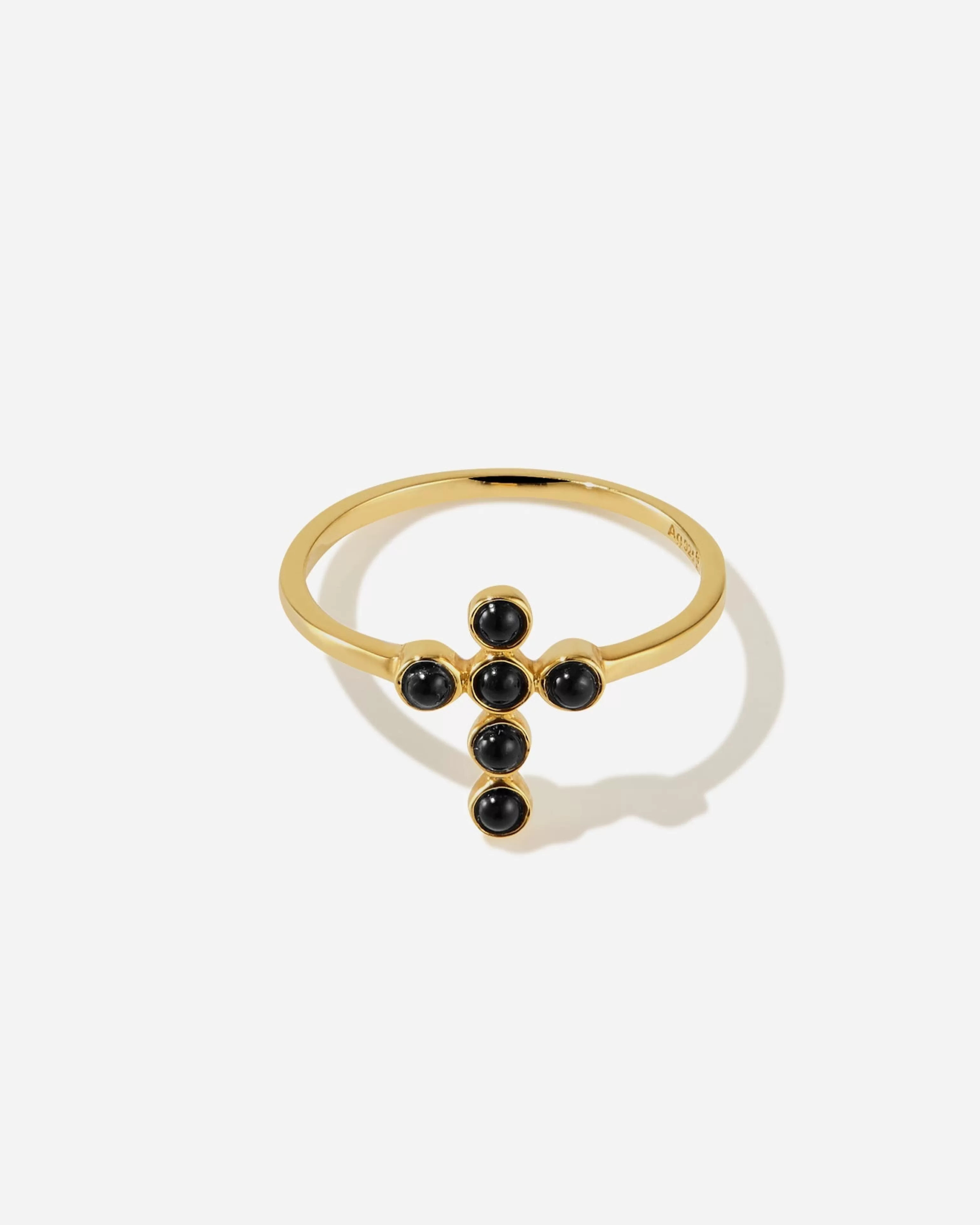 Gemstones | Delicate^BRUNA The Label Saint-Savin Onyx Ring 18k Gold Vermeil & Gemstones