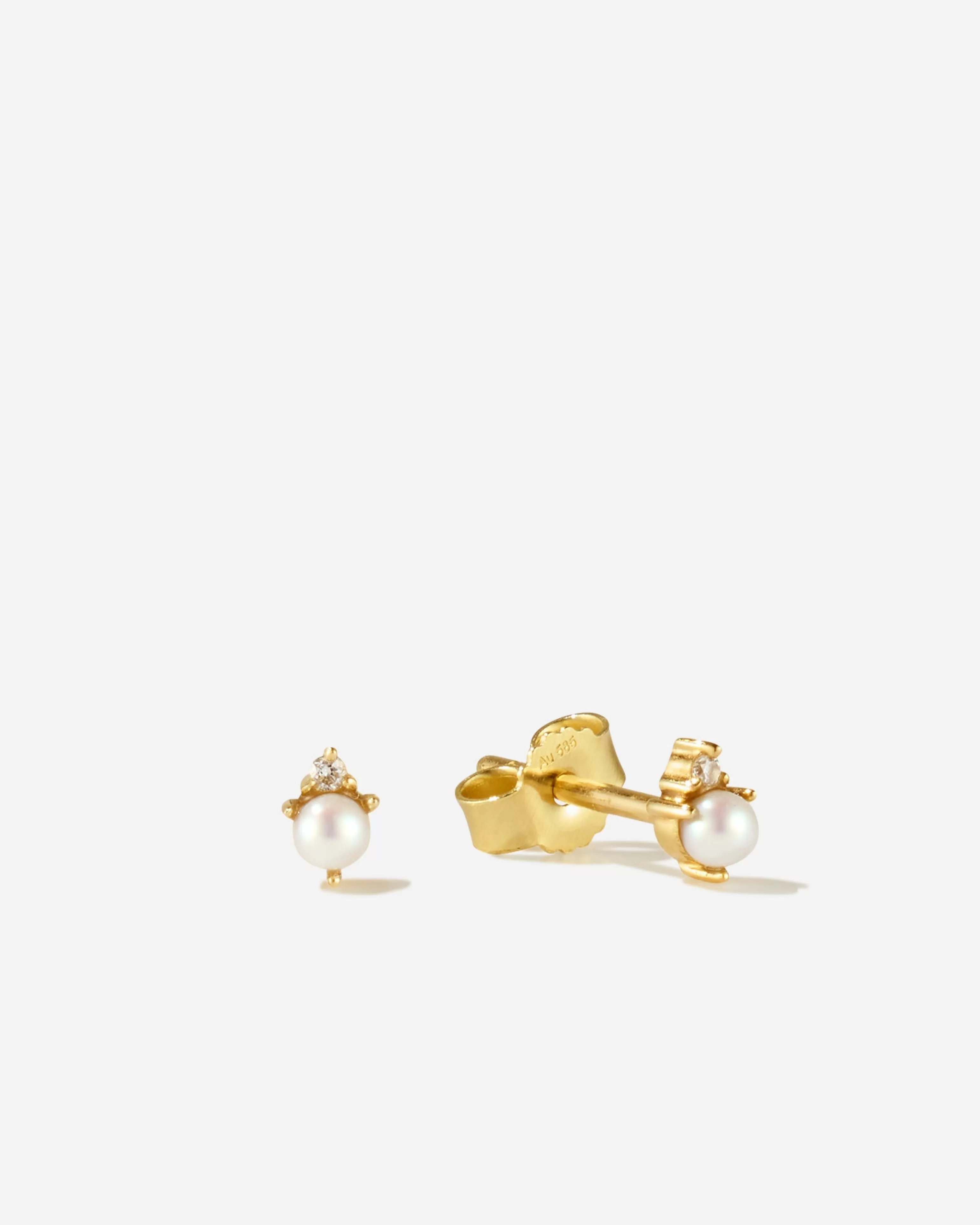 Studs | Pearls^BRUNA The Label Tendresse Studs 14k Yellow Gold & Laboratory-grown Diamonds