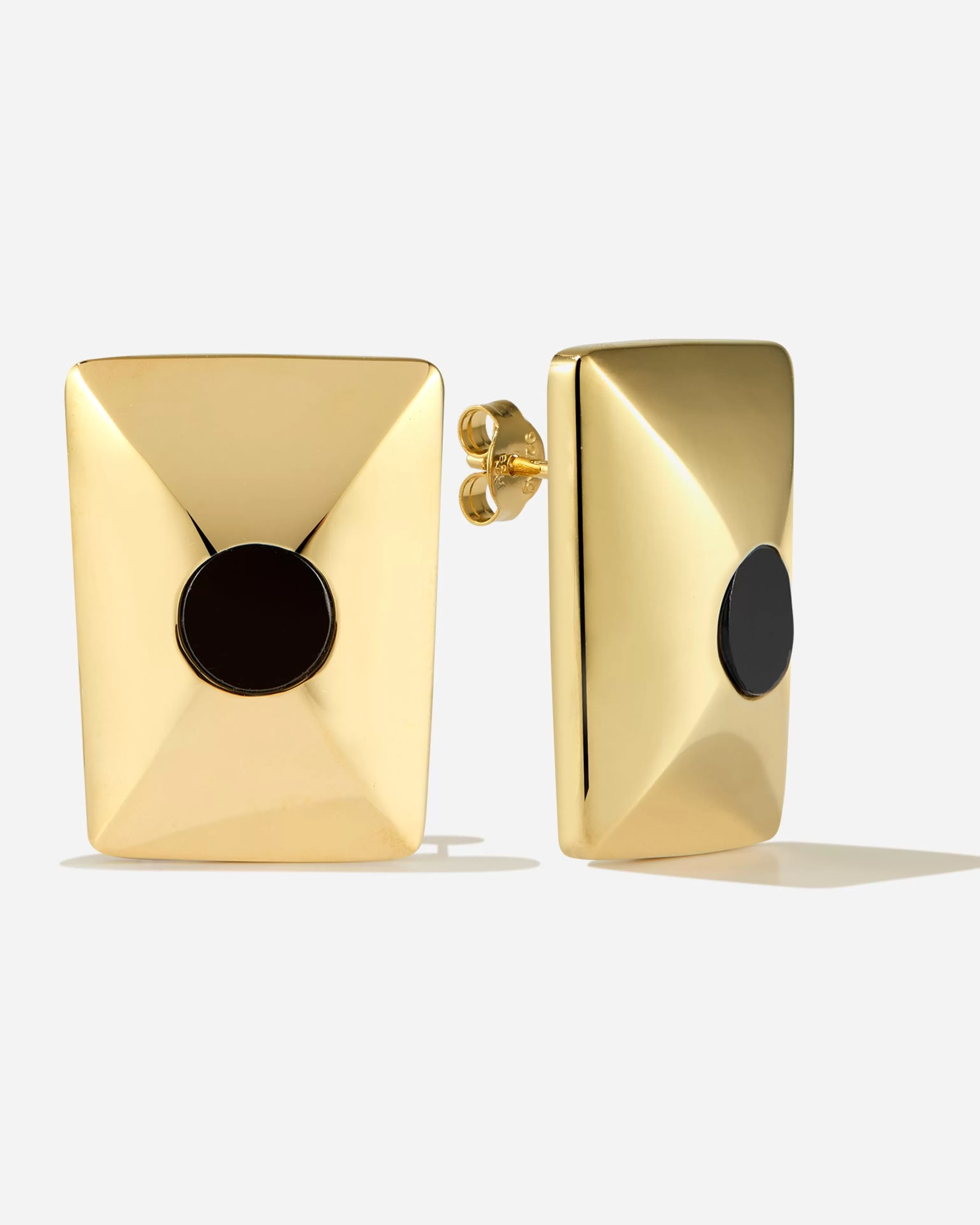 Studs^BRUNA The Label Trevi Onyx Earrings 18k Gold Vermeil & Gemstones