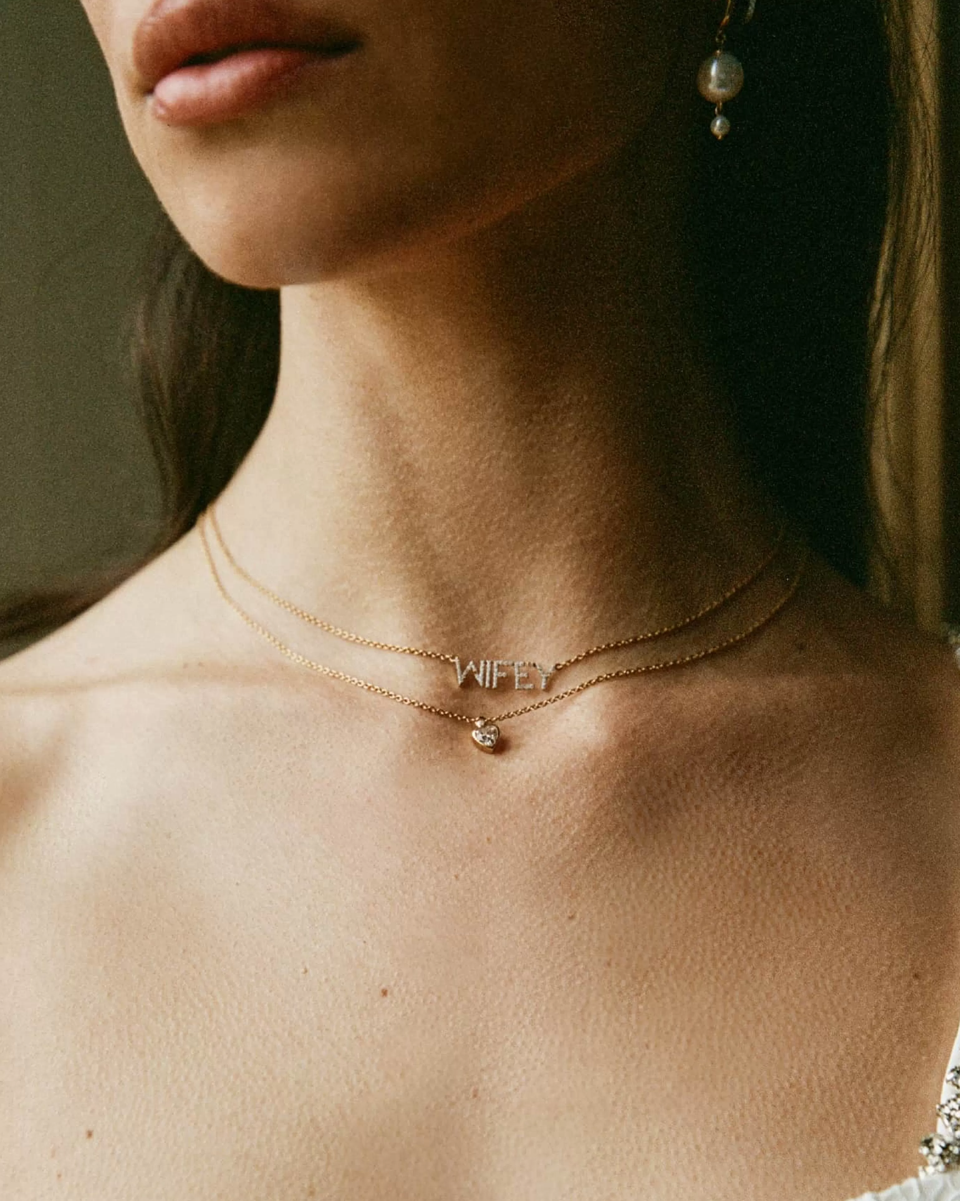 Statement | Delicate Necklaces^BRUNA The Label Wifey Necklace 14k Yellow Gold & Laboratory-grown Diamonds